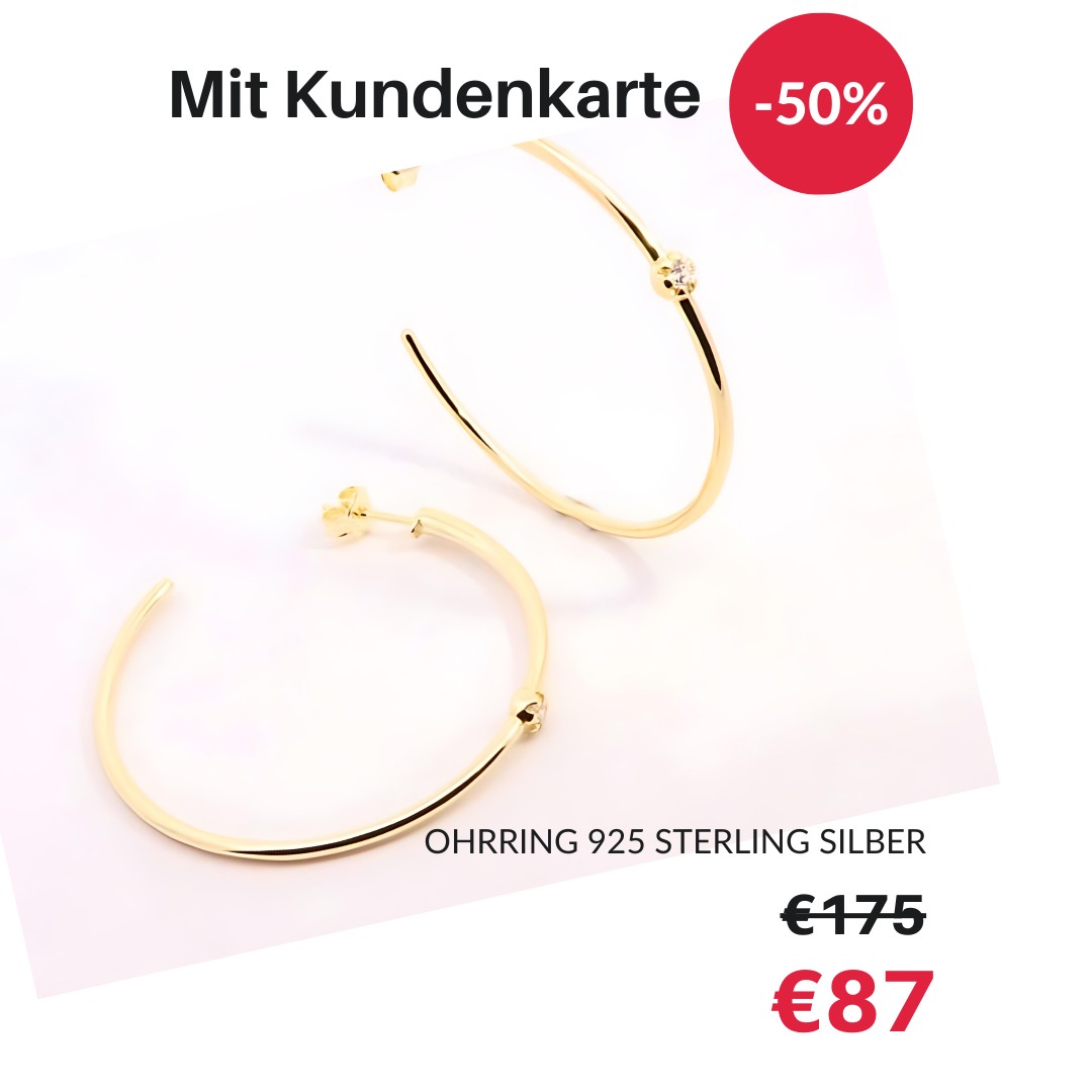 Große Creolen 925 Sterling Silber vergoldet – Clemoni, bis 50 % mit Kundenkarte bei Juwelier Stadler Baden