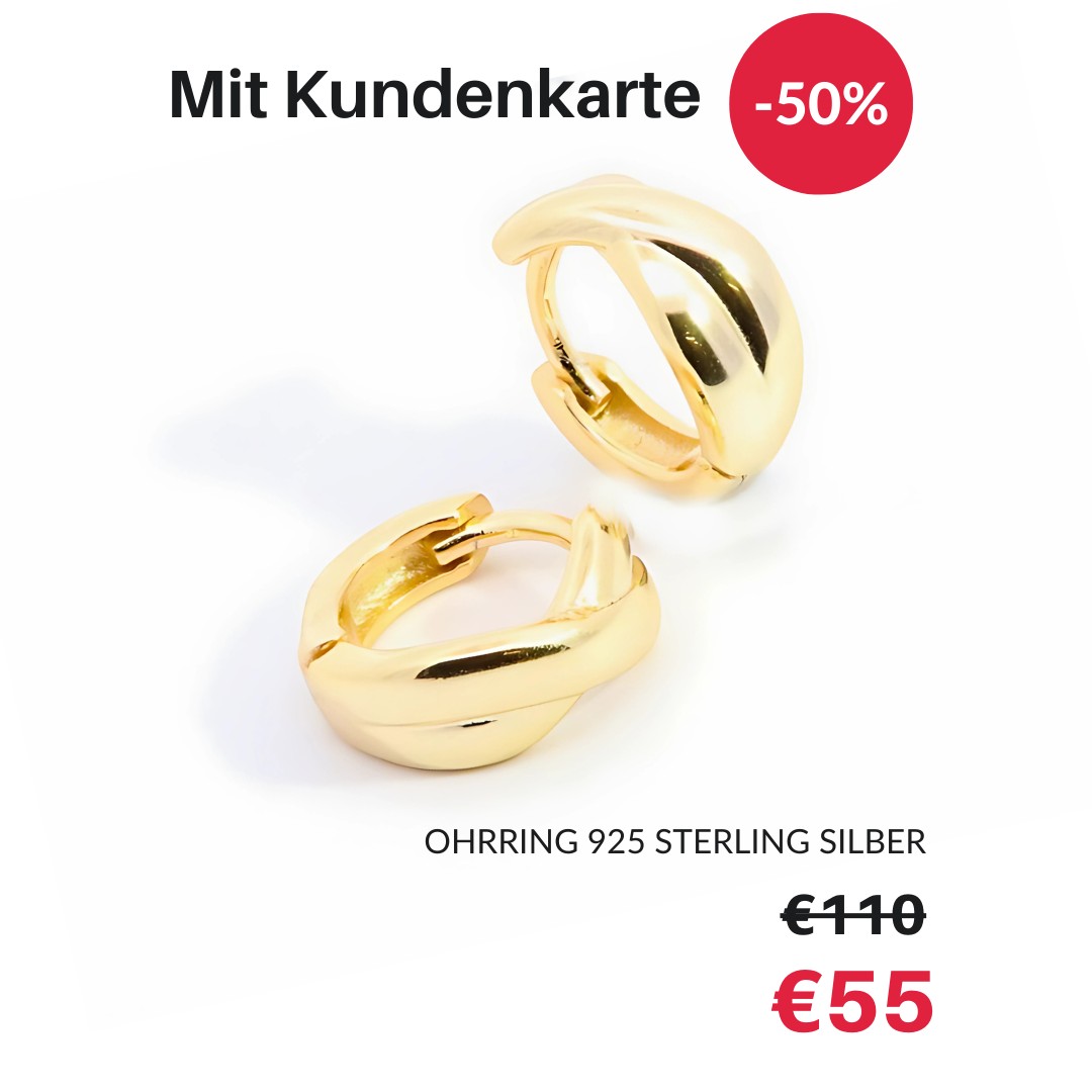 Breite Creolen 925 Sterling Silber vergoldet – Clemoni, bis 50 % mit Kundenkarte bei Juwelier Stadler Baden