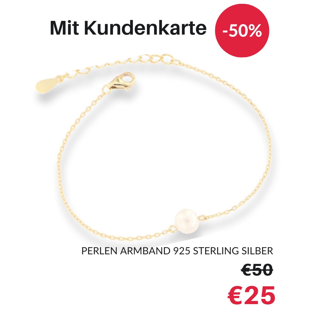 Perlen-Armband 925 Sterling Silber vergoldet – Clemoni, bis 50 % mit Kundenkarte bei Juwelier Stadler Baden