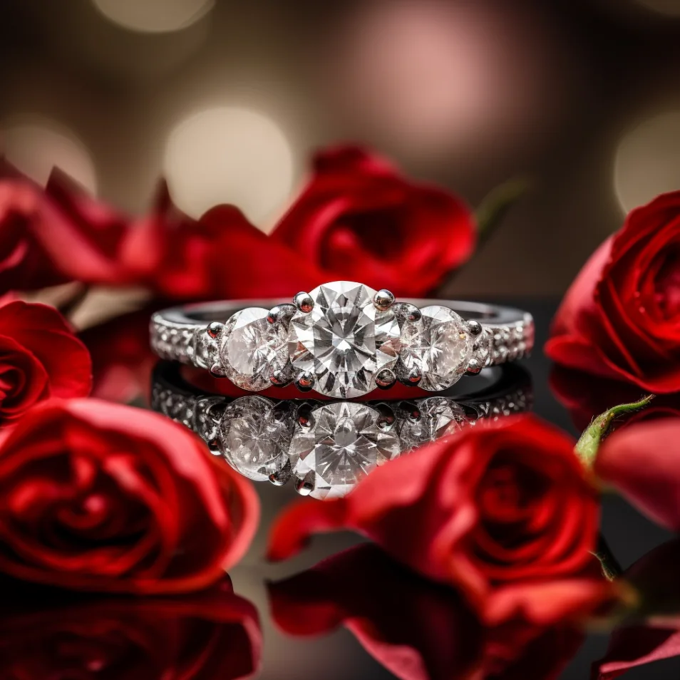 Trilogie-Ring in Weißgold – Verlobungsringe bei Juwelier Stadler in Baden